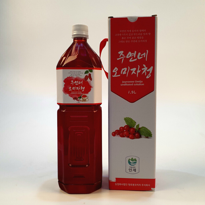 농업회사법인 향로봉오미자주식회사,(강원ON) 수제 오미자청 1.5 L(1병) 원액 엑기스 [주연네 오미자]