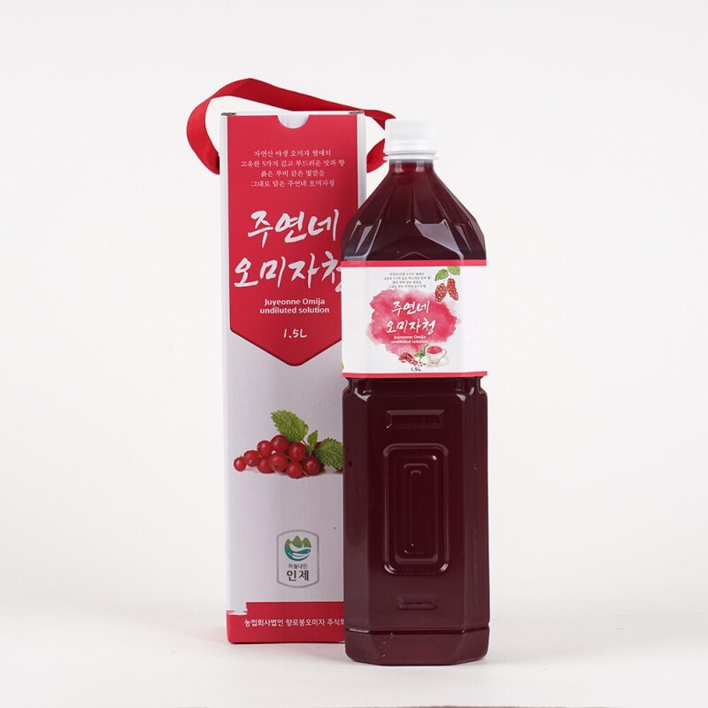 농업회사법인 향로봉오미자주식회사,수제 오미자청 1.5 L(1병) 원액 엑기스 [주연네 오미자]