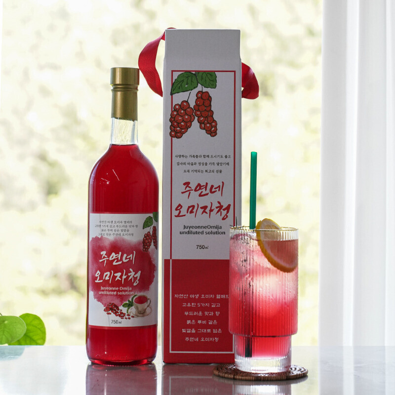 농업회사법인 향로봉오미자주식회사,수제 오미자청 750mL(1병) 원액 엑기스l[주연네 오미자]
